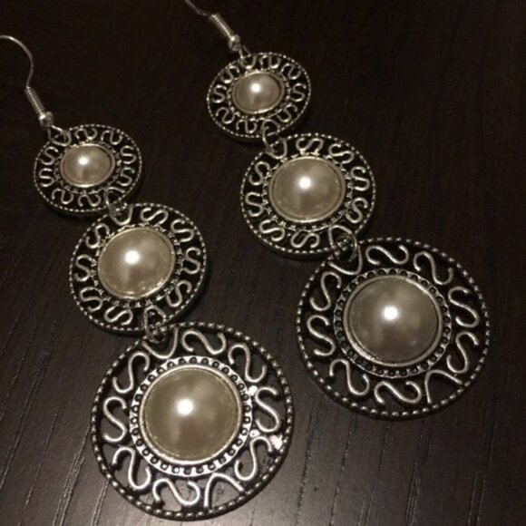 New Y2Kboho shell shape Gatsby drop festival vintage boho gypsy earrings - Picture 6 of 8